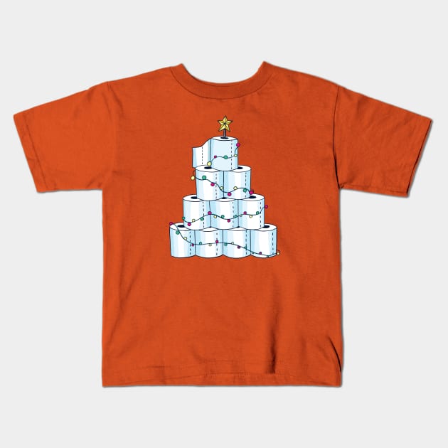Toilet Paper Christmas Tree Kids T-Shirt by Safdesignx